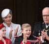 Aujourd'hui, c'est la Fête Nationale de Monaco, 

La Princesse Charlène de Monaco, le Prince Albert II de Monaco, la Princesse Gabriella de Monaco, le Prince Jacques de Monaco apparaissent au balcon du Palais de Monaco lors des célébrations de la Fête Nationale de Monaco à Monte-Carlo. Photo by Jean-Charles Vinaj/ABACAPRESS.COM