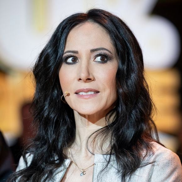 Exclusif - Fabienne Carat lors de l'enregistrement de l'émission "100% logique" présentée par C. Feraud et qui sera diffusée le 11 octobre 2025 au Studio du Lendit à Saint-Denis, France, le 8 mars 2025. © Cyril Moreau/Bestimage