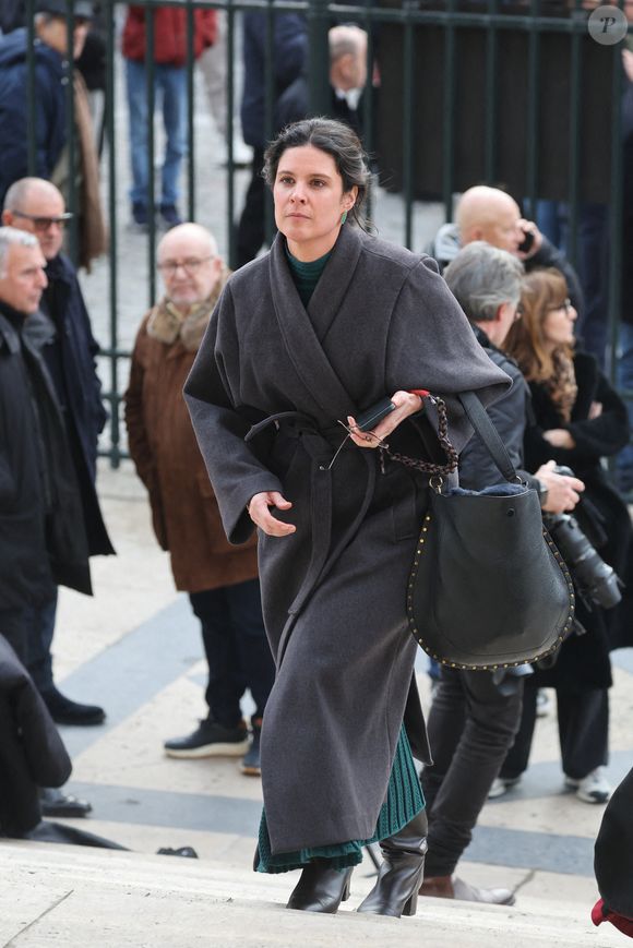 Apolline de Malherbe - Arrivées à la cérémonie religieuse en hommage à Rolland Courbis dans l'église de la Madeleine à Paris, France, le 14 janvier 2026. © Jacovides-Moreau/Bestimage