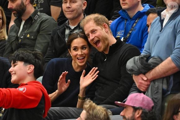 Vancouver, CANADA - Le prince Harry, duc de Sussex, et Meghan, duchesse de Sussex, assistent à une partie de basket-ball en fauteuil roulant au Centre des congrès de Vancouver lors des Jeux Invictus de 2025 à Vancouver. (Backgrid UK/ Bestimage).