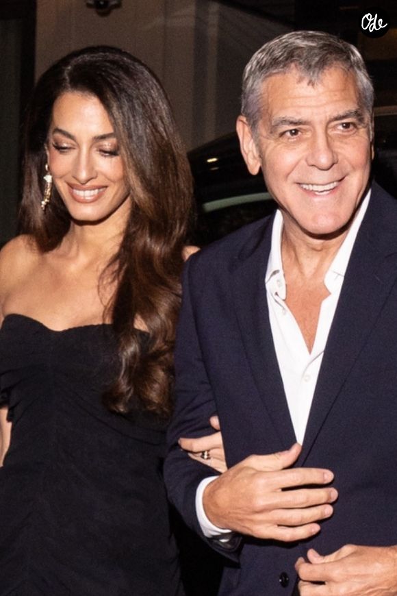 George Clooney et sa femme Amal Clooney ont été aperçus lors du dîner d'ouverture du nouveau magasin Omega à Milan. © Backgrid UK/ Bestimage