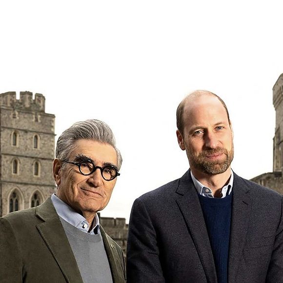 Le prince William avec Eugene Levy, de Schitt Creek dans un prochain épisode de la série Apple TV+ d'Eugene Levy, The Reluctant Traveler, intitulé Living the Royal Life in the UK.  Photo Backgrid UK/ Bestimage