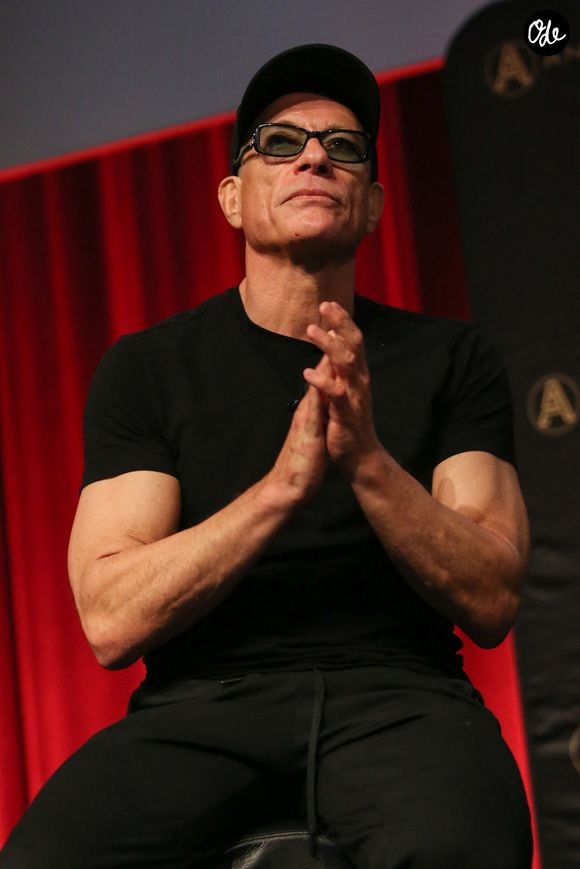 Jean-Claude Van Damme sur scène lors de sa tournée australienne au Wesley Conference Centre de Sydney, le 6 mars 2020 à Sydney, Nouvelle-Galles du Sud, Australie  Photo de Christopher Khoury/Australian Press Agency via ZUMA  Wire/ABACAPRESS.COM