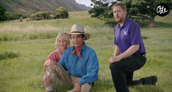 "C'est avec une immense tristesse que la famille de Sam Neill annonce son décès, survenu le lundi 13 juillet à Sydney, en Australie. Sam s'est éteint entouré des siens"

Picture MUST credit:  Xfinity. The cast of the original Jurassic Park movie get reunited and de-aged. Picture supplied by JLPPA