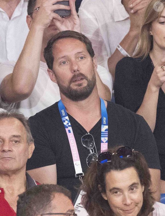 Thomas Pesquet - Les célébrités assistent aux épreuves de judo lors des Jeux Olympiques de Paris 2024 (JO) au Arena Champs de Mars à Paris, France, le 2 août 2024. © Jacovides-Perusseau/Bestimage