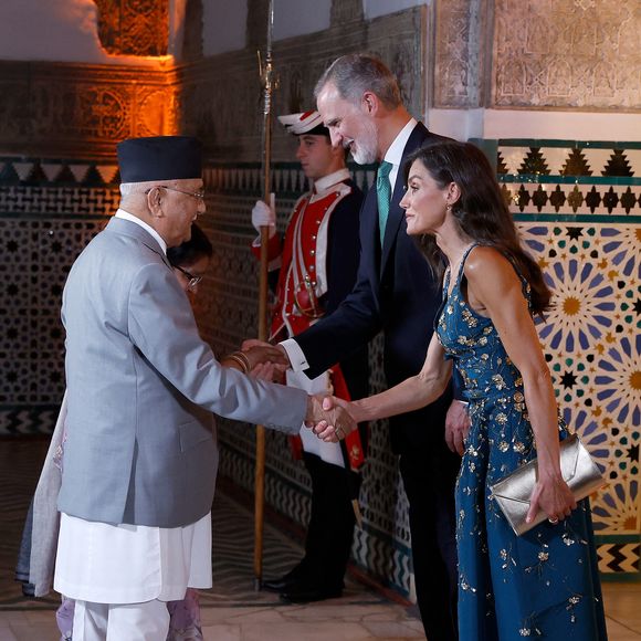 La reine Letizia et le roi Felipe VI d'Espagne organisent un dîner d'État en l'honneur des chefs d'État en visite au Real Alcazar, le 29 juin 2025.

Photo : Lalo Yasky / Bestimage