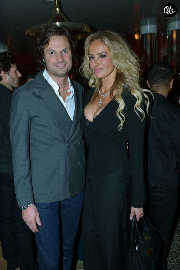 Exclusif - Guillaume Benard (président-fondateur de Fitz Group), Adriana Karembeu - Inauguration du restaurant "Hollywood Savoy" au 44 rue des Victoires dans le 2ème arrondissement à Paris le 14 mars 2024. © Rachid Bellak/Bestimage