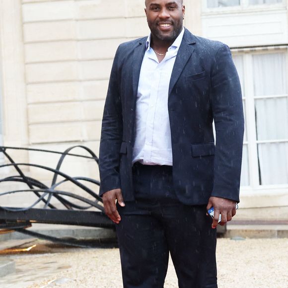 Teddy Riner - Arrivées des personnalités au dîner d’État en l’honneur du président brésilien et de sa femme au palais présidentiel de l’Élysée à Paris le 5 juin 2025. © Jacovides / Moreau / Bestimage
