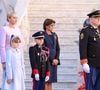 "C’est pourquoi il a accepté avec la Princesse Charlène l’invitation de Jean Morin, président du Département, à venir dans la Manche. Le couple princier sera accompagné de ses enfants"

Le prince Albert II de Monaco, la princesse Charlene de Monaco, le prince héritier Jacques, la princesse Gabriella,  la princesse Stéphanie de Monaco dans la cour du palais princier le jour de la fête nationale de Monaco le 19 novembre 2024.

© Jean-Charles Vinaj / Pool Monaco / Bestimage