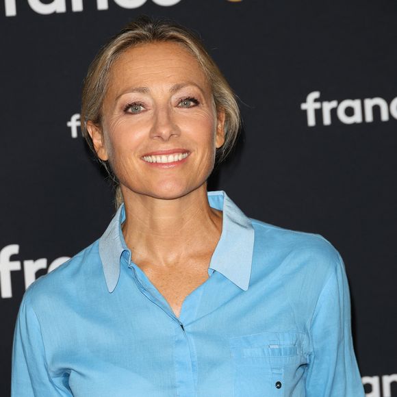 Anne-Sophie Lapix au photocall pour la conférence de presse de rentrée de France TV à la Grande Halle de la Villette à Paris, France, le 11 juillet 2023. © Coadic Guirec/Bestimage
