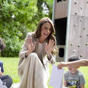 Catherine (Kate) Middleton, princesse de Galles, visite l'école maternelle Salvador Allende à Reggio Emilia (Italie), lors de son voyage consacré à la petite enfance, le 14 mai 2026.
© GOFF / Bestimage