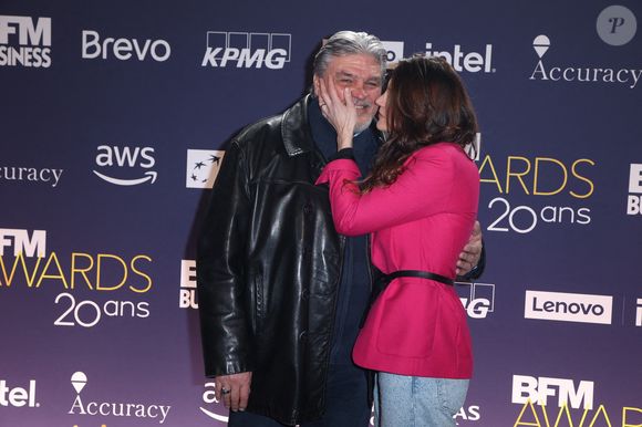 David Douillet et sa femme Vanessa Carrara aux 20e BFM Awards au Grand Palais à Paris, France, le 13 janvier 2025. Photo by Jerome Domine/ABACAPRESS.COM