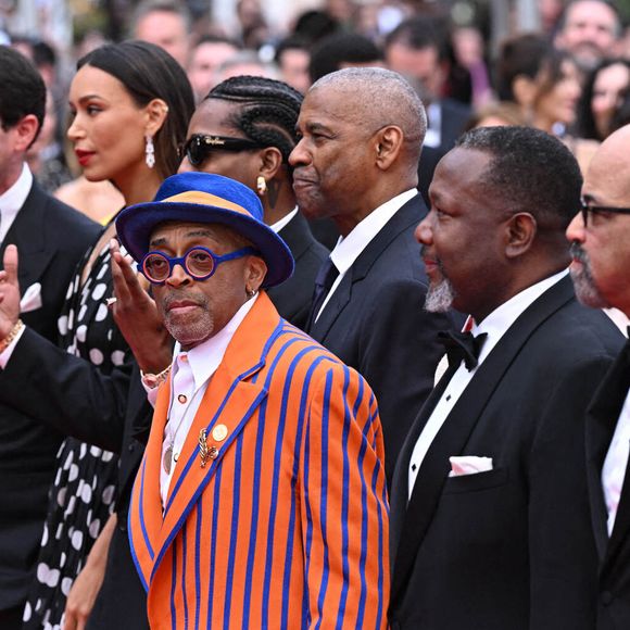 Spike Lee, Jason Michael Berman, Ilfenesh Hadera, ASAP Rocky, Denzel Washington, Wendell Pierce, Jeffrey Wright, Elijah Wright, et Alan Fox à la projection de "Highest 2 Lowest" au 78ème Festival de Cannes à Cannes, France, le 19 mai 2025. Photo : Doug Peters/PA Wire.