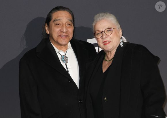 Josiane Balasko et son mari George Aguilar au photocall du dîner de la 50ème édition de la cérémonie des César au Fouquet's à Paris, France, le 28 février 2025. © Coadic Guirec/Bestimage
