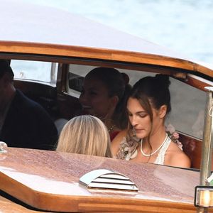 Leonardo Di Caprio, Vittoria Ceretti quittant l'hôtel Gritti pour le Campo della Madonna dell'Orto avant le mariage des Bezos, à Venise, Italie, le 26 juin 2025. Photo by Splash News/ABACAPRESS.COM