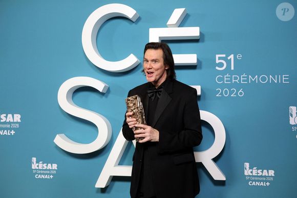 Jim Carrey (César d'Honneur pour l'ensemble de sa carrière) - Press room de la 51ème cérémonie des César, à l'Olympia. Paris, le 26 février 2026.
© Dominique Jacovides/Bestimage