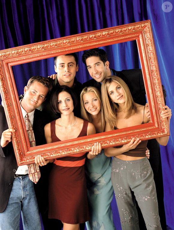 Jennifer Aniston, Courteney Cox, Lisa Kudrow, Matthew Perry, Matt Leblanc et David Schwimmer dans la série "Friends".