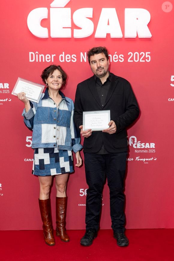Pauline Seigland, Jonathan Millet - Photocall du dîner des nommés 2025 pour la cérémonie des Cesar au Fouquet's à Paris le 10 février 2025 © Olivier Borde /Bestimage