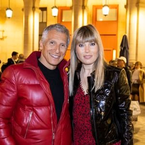 Exclusif - Nagui et sa femme Melanie Page - Cérémonie de remise du prix Raymond Devos au théâtre Edouard VII à Paris dans le cadre de la 28ème édition de la semaine de la Langue Française et de la Francophonie le 20 mars 2023. © Coadic Guirec - Cyril Bruneau / Bestimage
