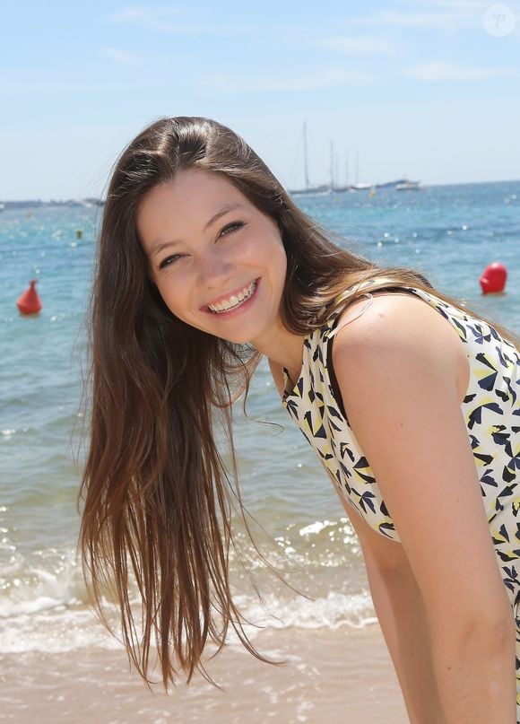 Florence Coste - People posent sur la plage de l'hôtel Majestic Barrière lors du 67ème festival de Cannes à Cannes le 18 mai 2014.
©Nice Matin / Bestimage