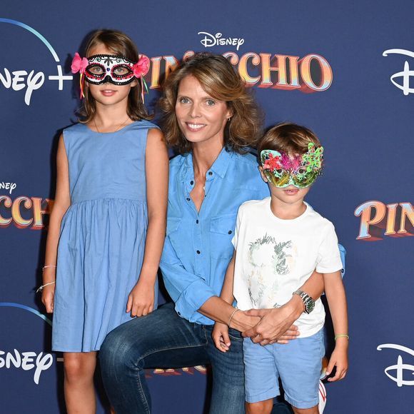 Sylvie Tellier avec ses enfants Margaux Tellier et Oscar Le Maux - Avant-première du film "Pinocchio" au Grand Rex à Paris le 7 septembre 2022. © Coadic Guirec/Bestimage