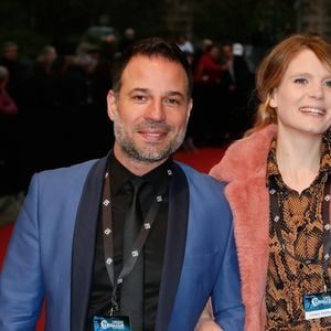 Mario Barravecchia et sa femme Jessica lors de la cérémonie d'ouverture de la 11ème édition du festival international du film policier de Beaune, France, le 3 avril 2019.
