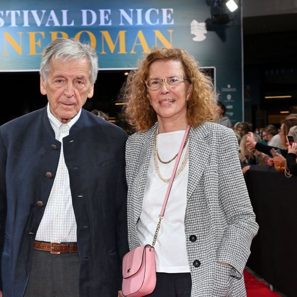 Costa Gravas et sa femme - Arrivées de la soirée de clôture de la 6ème édition du festival Cinéroman au cinéma Pathé Gare du Sud à Nice, France, le 5 octobre 2024. © Bebert-Jacovides/Bestimage