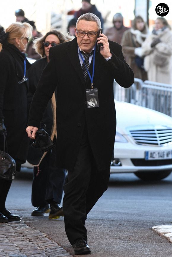 Nicolas-Jacques Charrier, le fils de Brigitte Bardot, arrive à l'église Notre-Dame de l'Assomption, à Saint-Tropez, dans le sud-est de la France, le 7 janvier 2026.  Photo de Florian Poitout/ABACAPRESS.COM