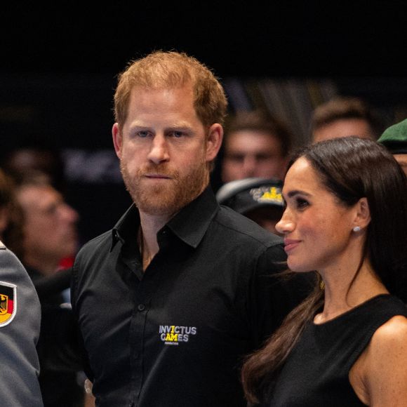 Le prince Harry et Meghan Markle assistent à la finale de basket en fauteuil roulant lors des Invictus Games 2023 à Dusseldorf le 13 septembre 2023.  © Piero Nigro/Alto Press via ZUMA Press / Bestimage