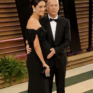 Bruce Willis et sa femme Emma Heming (enceinte) - People à la soirée Vanity fair après les Oscars 2014 à West Hollywood. Le 2 mars 2014. Action Press / Bestimage