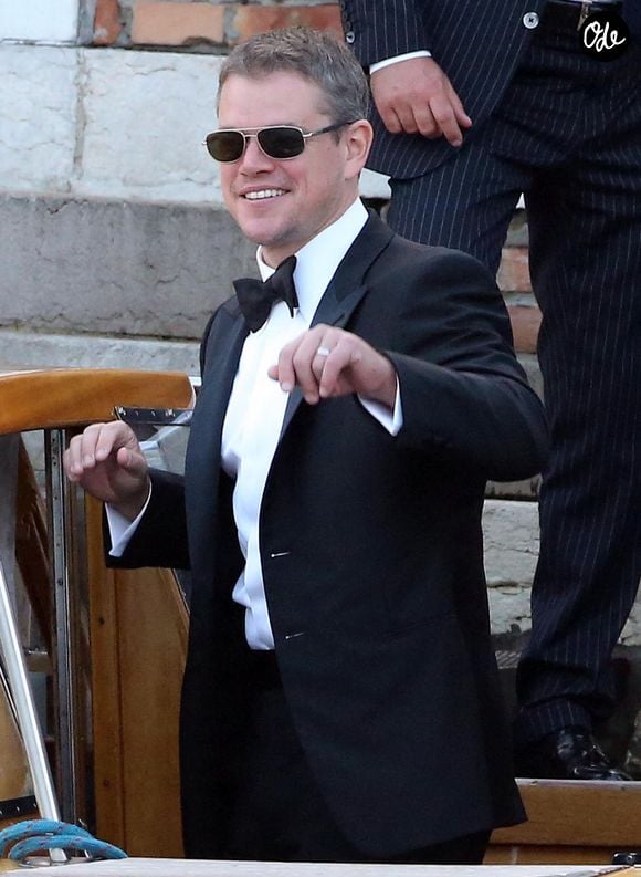 Mais également l'acteur Matt Damon, smoking de rigueur pour l'évènement... Un mariage aussi chic que romantique !  

Matt Damon au mariage de George Clooney et Amal Alamuddin à Venise, le 27 septembre 2014. Crédit Fameflynet / Bestimage