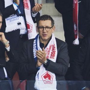 Dany Boon en tribune lors du match de football en ligue des champions (Champions League) au stade Décathlon Aréna Stade Pierre Mauroy : Lille l'emporte 1 - 0 face au Real Madrid le 2 octobre 2024.