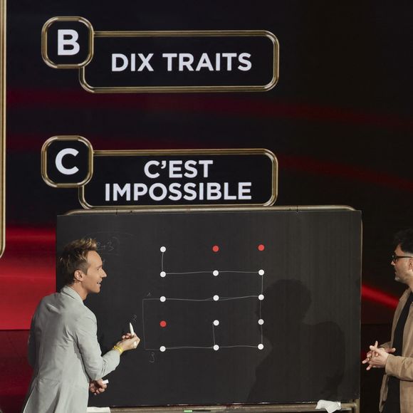 Exclusif - Cyril Féraud, Tony Saint Laurent lors de l'enregistrement de l'émission "100% logique" présentée par C. Feraud et qui sera diffusée le 18 octobre 2025 au Studio du Lendit à Saint-Denis, France, le 11 mars 2024. © Jack Tribeca/Bestimage