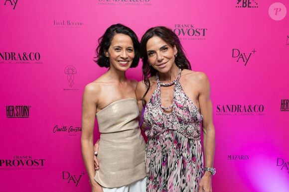 Exclusif - Sophia Aram et Sandra Sisley lors d'une soirée  à la suite Sandra & Co lors du Festival International des Séries de Cannes, Canneseries Saison 8, à l’hôtel JW Marriott Cannes le 25 avril 2025.

© Aurelio Stella / William Sanches Tavares / Bestimage