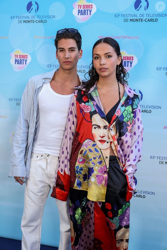 Marie Fevre et Mateo Paitel (Un si grand soleil)  pour la soirée du 1000ème épisode de "NCIS" autour d'un gateau au Neptune lors de la 63ème édition du Festival de television de Monte-Carlo, Monaco, le 15 juin 2024. © Denis Guignebourg/BestImage