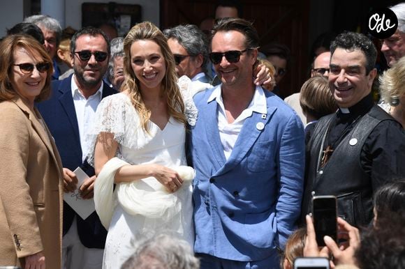David Hallyday - Mariage de Laura Smet et Raphaël Lancrey-Javal à l'église Notre-Dame des Flots au Cap-Ferret le jour de l'anniversaire de son père Johnny Hallyday le 15 juin 2019.