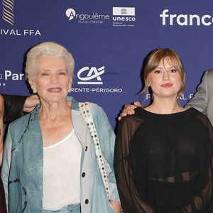 Rose-Marie Perreault, Marie-Christine Barrault, Marine Delplace et Franck Dubosc au photocall de la cérémonie de clôture lors de la 19ème édition du festival du film francophone d'Angoulême, France, le 29 août 2026. © Coadic Guirec/Bestimage