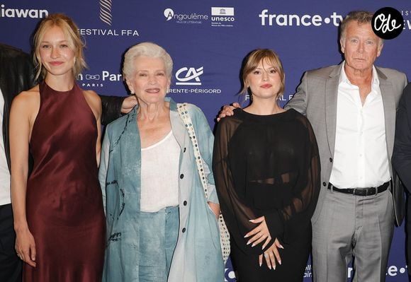 Rose-Marie Perreault, Marie-Christine Barrault, Marine Delplace et Franck Dubosc au photocall de la cérémonie de clôture lors de la 19ème édition du festival du film francophone d'Angoulême, France, le 29 août 2026. © Coadic Guirec/Bestimage