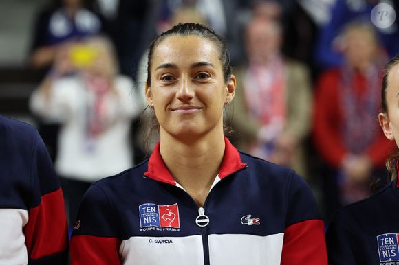 Caroline Garcia (Equipe de France féminine de tennis) - L'équipe de France féminine de tennis, menée par C.Garcia, affronte la Grande Bretagne lors du tour qualificatif de la Billie Jean King Cup au Portel (Pas-de-Calais) © Laurent Sanson / Panoramic / Bestimage