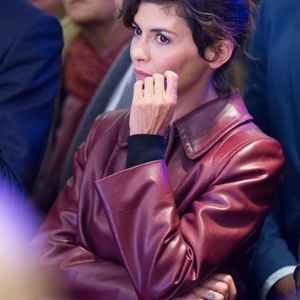 Audrey Tautou lors de l'inauguration des décorations de Noël au magasin Les Galeries Lafayette à Paris, France, le 8 novembre 2016.