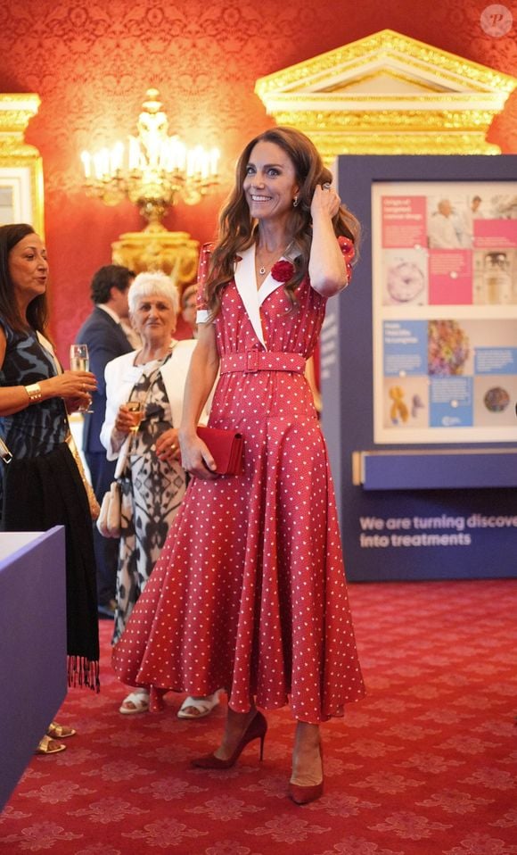 La princesse de Galles lors d'une réception organisée par Cancer Research UK à l'occasion du 125e anniversaire de l'organisation caritative, au St James's Palace, à Londres. 

©Bestimage