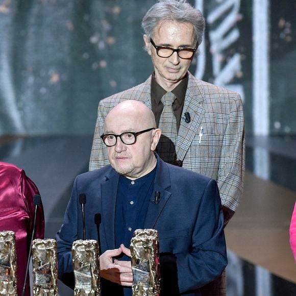 Un César spécial pour la troupe du Splendid, Josiane Balasko, Michel Blanc, Thierry Lhermitte, Marie-Anne Chazel, sur scène lors de la 46ème cérémonie des César à l'Olympia à Paris le 12 mars 2021. ©   Pierre Villard/ Pool / Bestimage