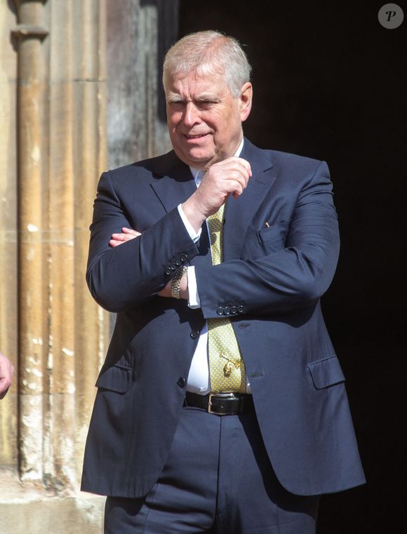 Le prince Andrew assiste à la messe de Pâques de la famille royale dans la chapelle Saint George de Windsor dans le Berkshire, le 20 avril 2025 
 Zuma Press / Bestimage