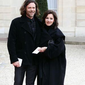 Tina Arena et Vincent Mancini - Dîner d'Etat en l'honneur du gouverneur australien Peter Cosgrove au palais de l'Elysée à Paris, le 26 avril 2016. © Stéphane Lemouton/Bestimage