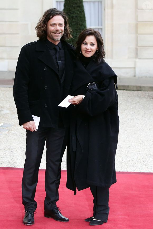 Tina Arena et Vincent Mancini - Dîner d'Etat en l'honneur du gouverneur australien Peter Cosgrove au palais de l'Elysée à Paris, le 26 avril 2016. © Stéphane Lemouton/Bestimage