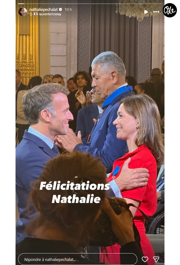 Le président Emmanuel Macron lui a en effet remis les prestigieuses insignes de chevalier de l'ordre national du mérite.

Nathalie Péchalat décorée à l'Elysée