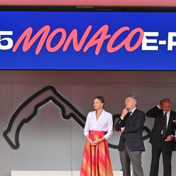 La princesse Charlene de Monaco et Alejandro Agag, fondateur et président de Formula E, durant le Monaco E-Prix 2025, Round 7, le 4 mai 2025. © Bruno Bebert/Bestimage