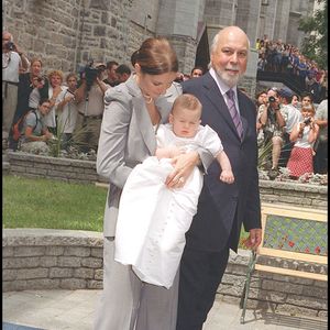 Baptême de René-Charles, Céline Dion et son défunt mari René Angélil - Montréal - 2001. (AGENCE / BESTIMAGE)