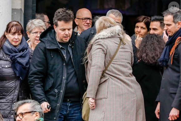 Nicolas Demorand - Obsèques de Sébastien Demorand à la Coupole du crématorium du cimetière du Père-Lachaise à Paris, France, le 31 janvier 2020.