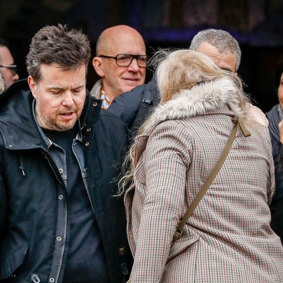 Nicolas Demorand - Obsèques de Sébastien Demorand à la Coupole du crématorium du cimetière du Père-Lachaise à Paris, France, le 31 janvier 2020.